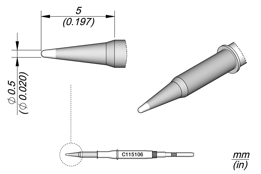 C115106 - Cartridge Conical  Ø 0.5